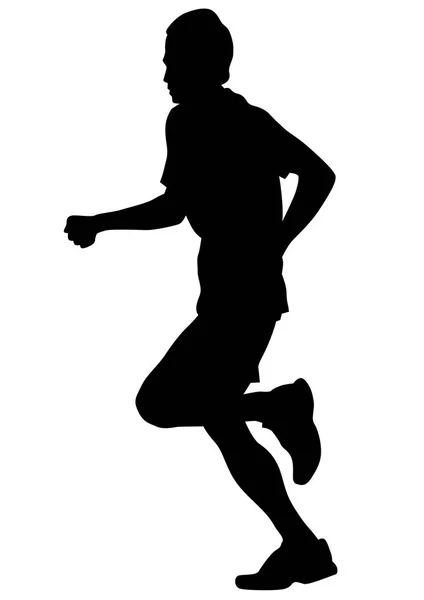 Běžící muž sportovní devět — Stockový vektor
