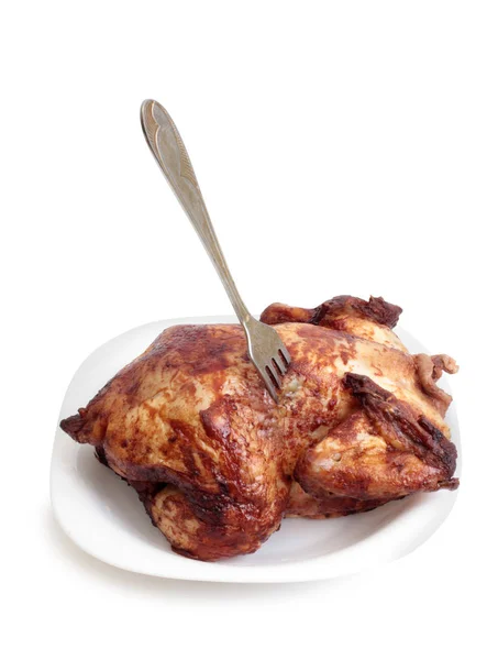Κρέας κοτόπουλου σε λευκό δέκα — Φωτογραφία Αρχείου