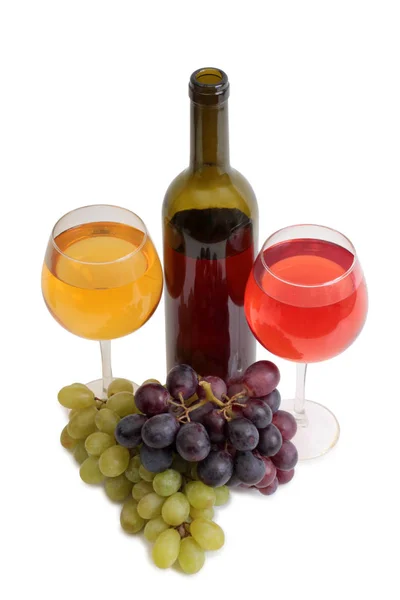 Borospohár és a szőlő tíz — Stock Fotó