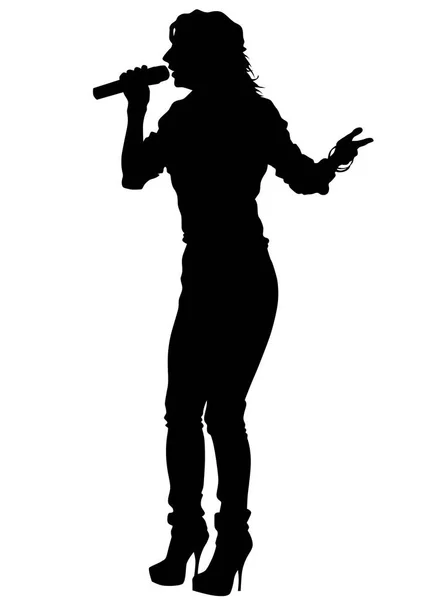 Cantante mujeres en blanco diez — Vector de stock