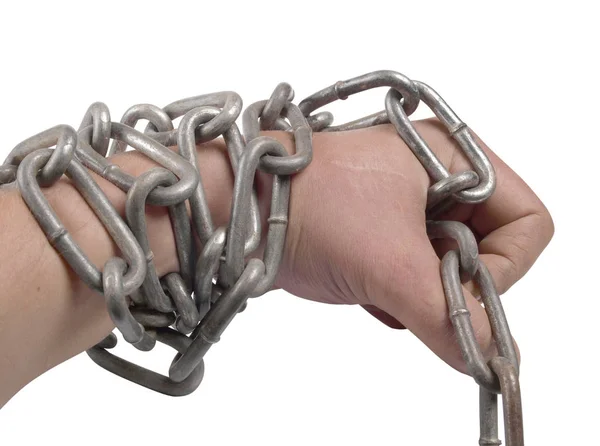 Hand whit chain — Stock Photo, Image