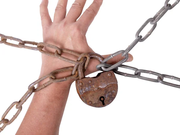 Hand and lock — Stock Photo, Image