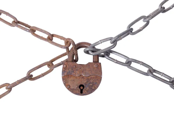 Chain and old lock — Stock Photo, Image