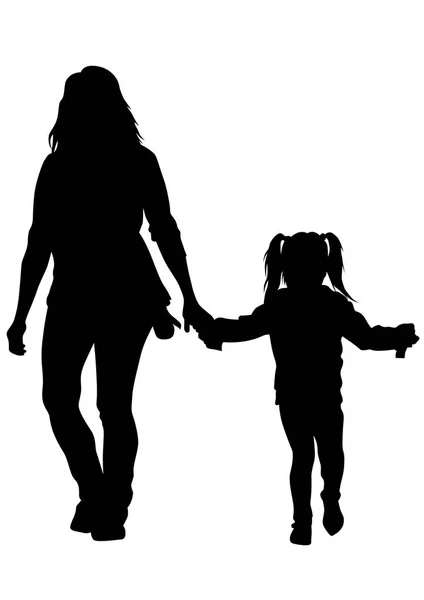 Mor och barn fyra — Stock vektor