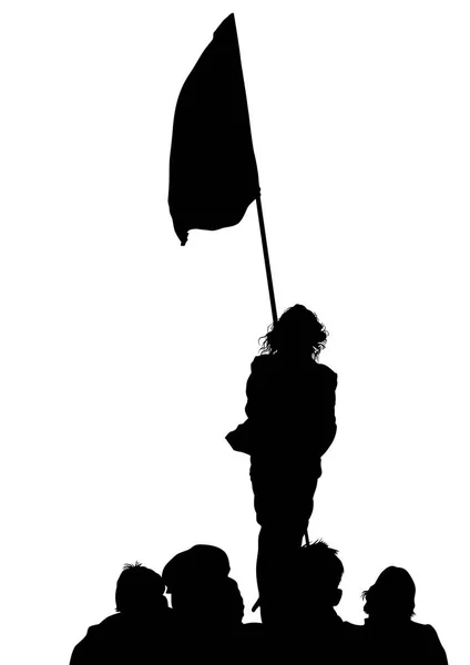 Menschen mit Fahne zwei — Stockvektor
