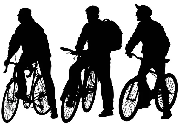 三个骑自行车的人男孩三 — 图库矢量图片