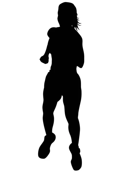 Mujeres corriendo en blanco nueve — Vector de stock