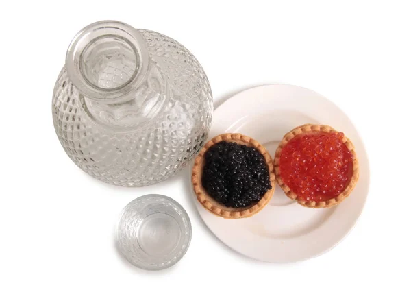 Vodka and caviar six — Stock Photo, Image
