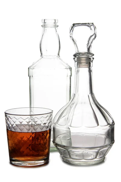 Butelkę brandy na pięć biały — Zdjęcie stockowe
