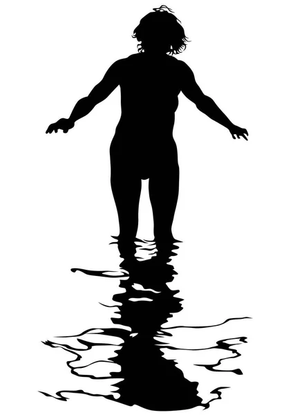 Girl in water two — Stock Vector