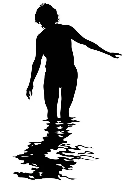 Девушка в воде три — стоковый вектор