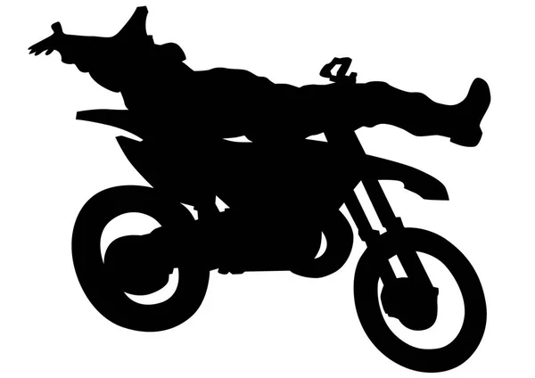 Motociclista mosca en blanco cinco — Vector de stock