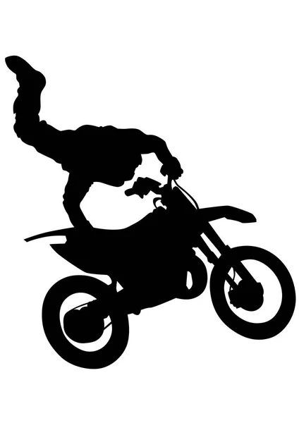 Motociclista de mosca en blanco seis — Vector de stock