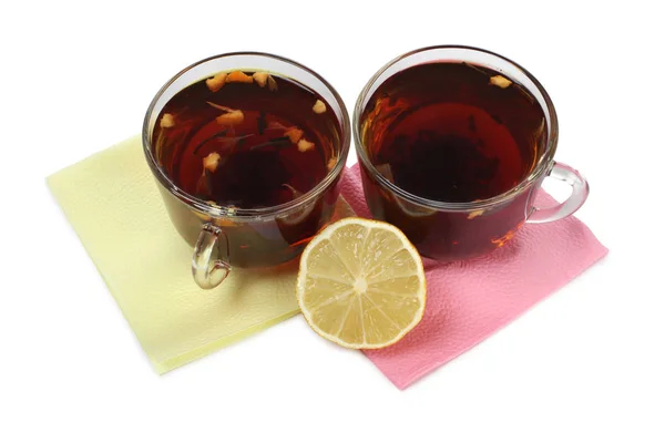 Tea and lemon three one — Stock Photo, Image