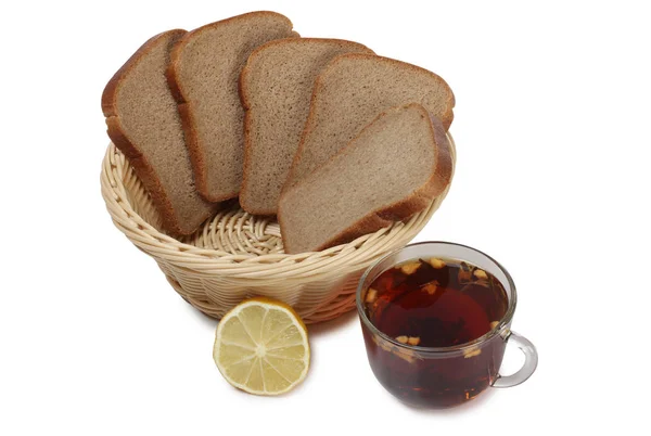 Chá e pão dois — Fotografia de Stock