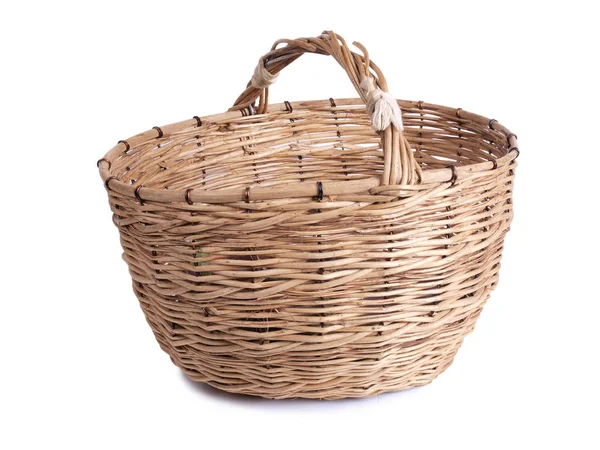 Wicker basket on white three — Stock Photo, Image