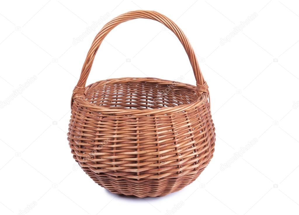 Wicker basket on white two