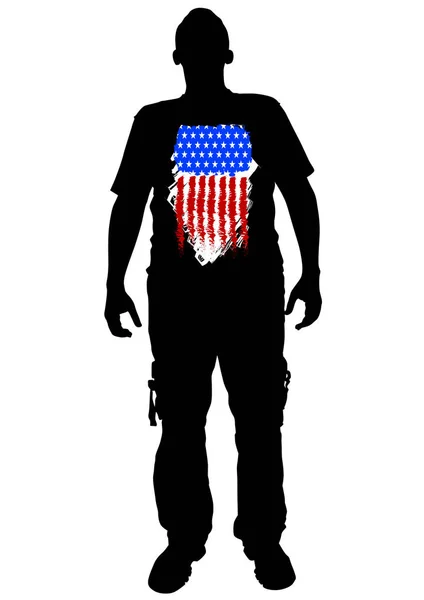 Américain un homme — Image vectorielle