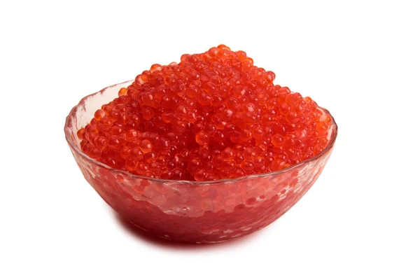 Caviar vermelho na placa três — Fotografia de Stock