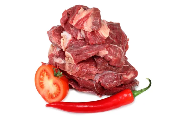 Carne su sei bianchi — Foto Stock