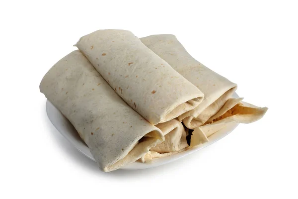 Mexican burrito on plate one — Stock Photo, Image