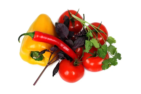 Verduras crudas en blanco dos — Foto de Stock