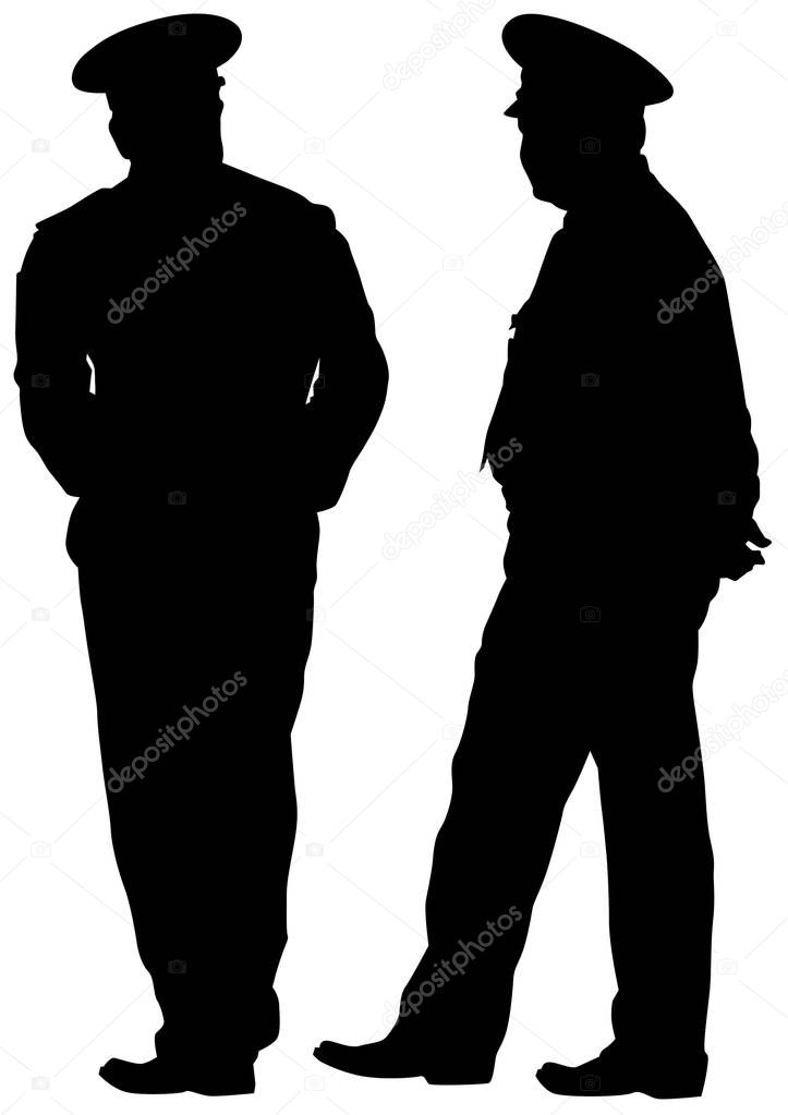 Police man on white background