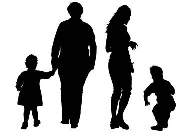 Beyaz çocuk dört çiftler