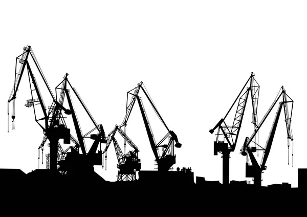 Cran náklad v přístavu — Stockový vektor