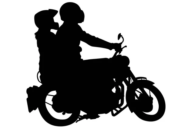 Hombre en moto seis — Vector de stock