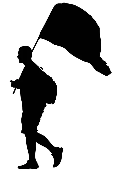 Mann mit Fahne drei — Stockvektor