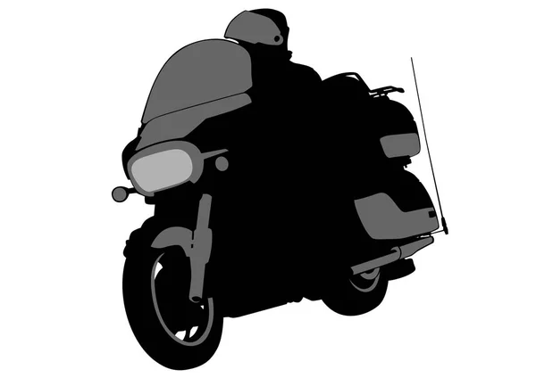 Biker whit motor två — Stock vektor