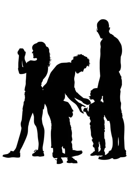 Сім'я з трьома дітьми — стоковий вектор