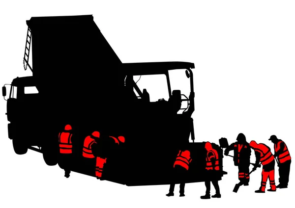 Travailleurs routiers quatre — Image vectorielle