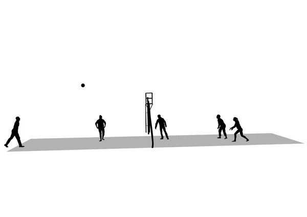 Jouer au volleyball un — Image vectorielle