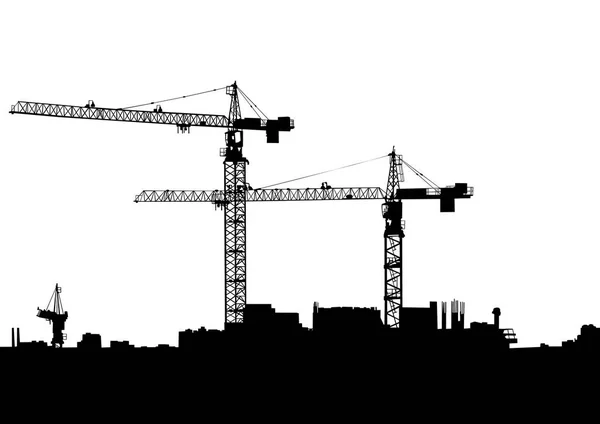 Construction Cranes two — Stock Vector
