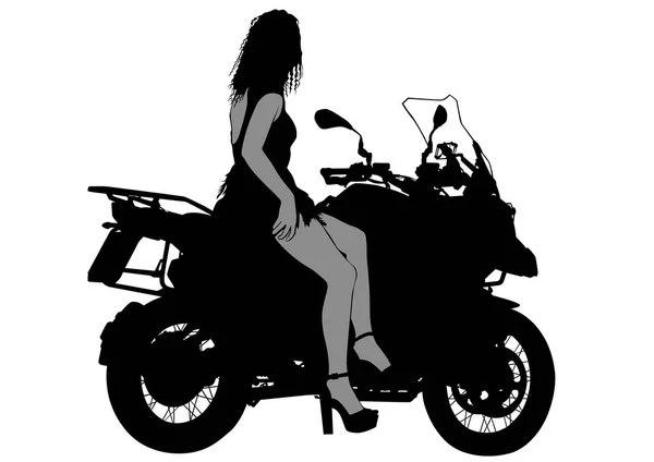 Motociclistas mujeres uno — Archivo Imágenes Vectoriales