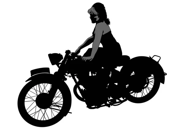 Motociclistas mujeres cuatro — Archivo Imágenes Vectoriales