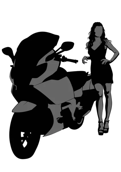 Motociclistas mujeres dos — Archivo Imágenes Vectoriales