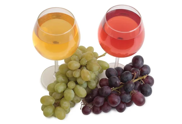 Вино и виноград один — стоковое фото