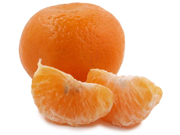 Tangerine on white four — Stock Photo, Image