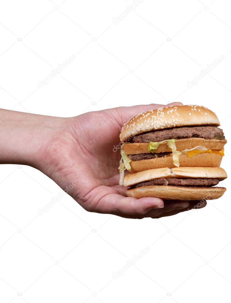 Burger in hand one