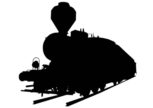 Vecchia Grande Locomotiva Vapore Sfondo Bianco — Vettoriale Stock
