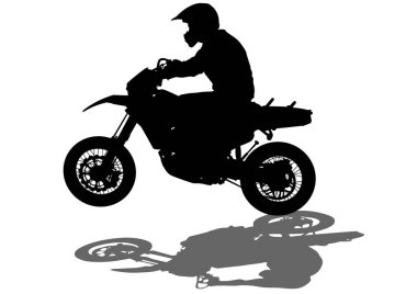 Beyaz arka plan üzerinde spor motorlu bisiklet
