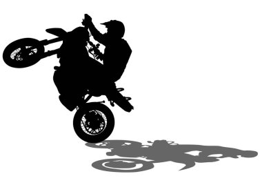 Beyaz arka plan üzerinde spor motorlu bisiklet