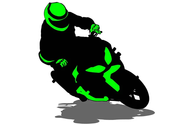 Sport Motorcykel Vit Bakgrund — Stock vektor