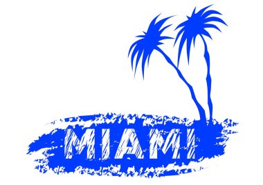 Miami Florida harfler beyaz arka plan üzerinde renkli logo