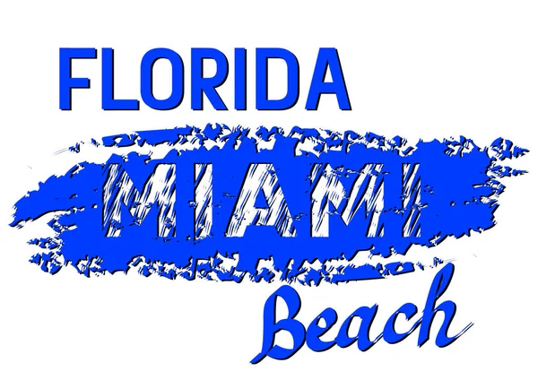Farblogo Mit Buchstaben Von Miami Florida Auf Weißem Hintergrund — Stockvektor