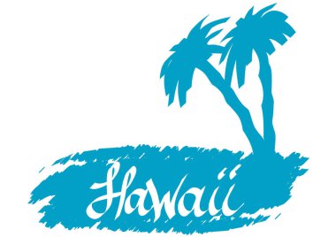 Beyaz arka plan üzerinde Hawaii harflerle logosu