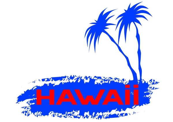 Logo Con Letras Hawaii Sobre Fondo Blanco — Vector de stock